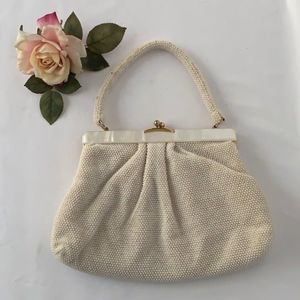 SOLD! VINTAGE Ivory Mesh Bag